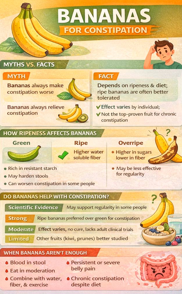 Bananas for constipation: do they help or constipate, which ones are ...