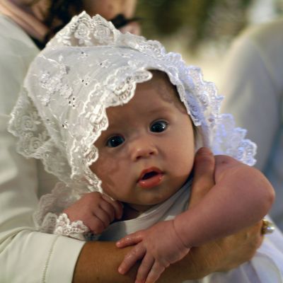 How is the rite of the baby baptized?