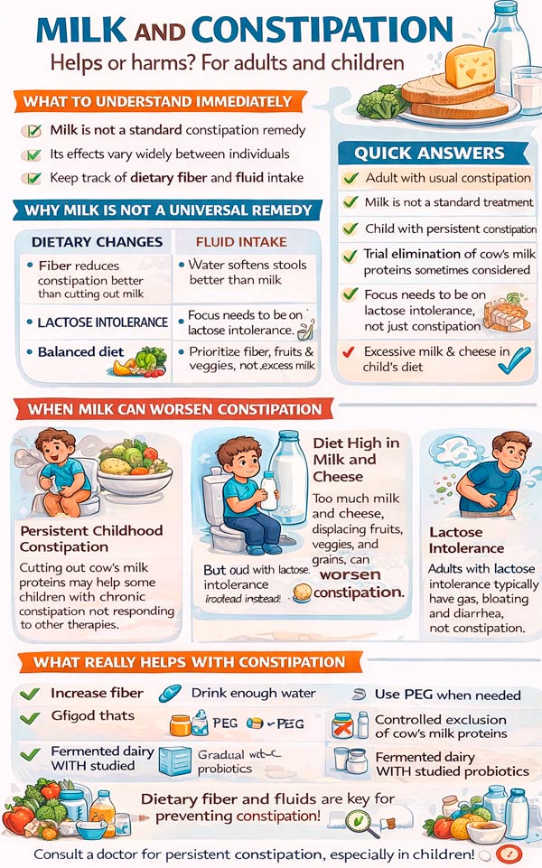 Milk for constipation: does it help or worsen the condition in children ...