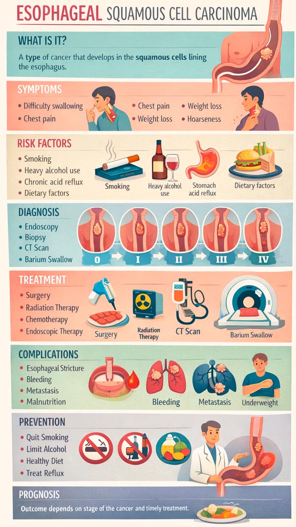 Esophageal squamous cell carcinoma: symptoms, stages, diagnosis and ...